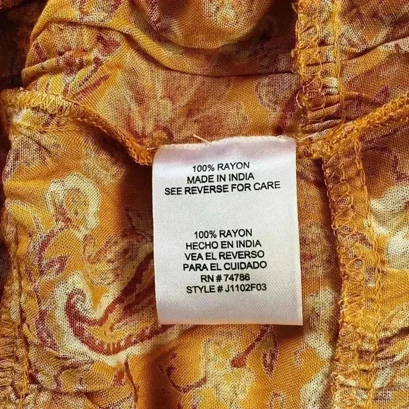 Patrons of Peace NWT Toluca Tiered Orange Paisley Peasant Toluca M - Picture 10 of 11